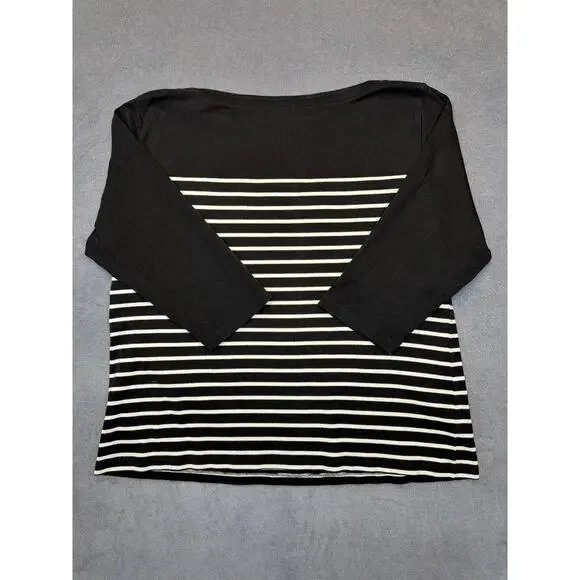 Karen Scott Womens Size XXL Giraffe Safari Gemstone Blouse Shirt Top Black/White - Picture 9 of 9